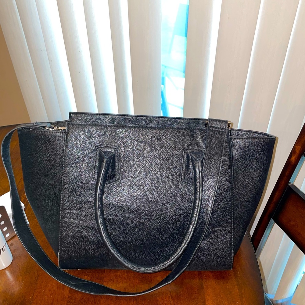 Black oversized tote purse